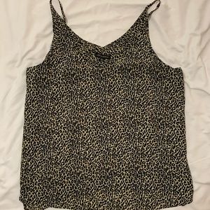 Leopard print spaghetti strap tank
